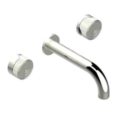 Внешняя часть настенного смесителя THG Zoom.5 для раковины с тремя отверстиями, с трубчатым изливом