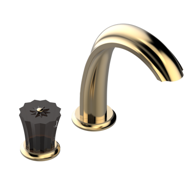 Смеситель Mille Nuits - Brume crystal с прогрессивным картриджем для раковины на 2 отверстия с краном, без донного клапана