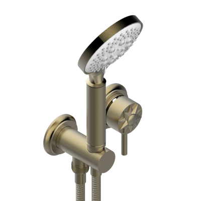Комплект  THG Mille Nuits - Clear crystal настенного смесителя с душевой лейкой на гибком шланге на крючке