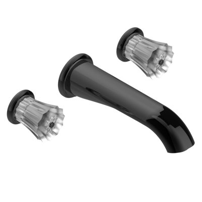 Внешняя часть смесителя THG Mille Nuits - Clear crystal встраиваемого в стену для раковины на три отверстия с изливом СУПЕР ГОЛИАФ- без выпуска