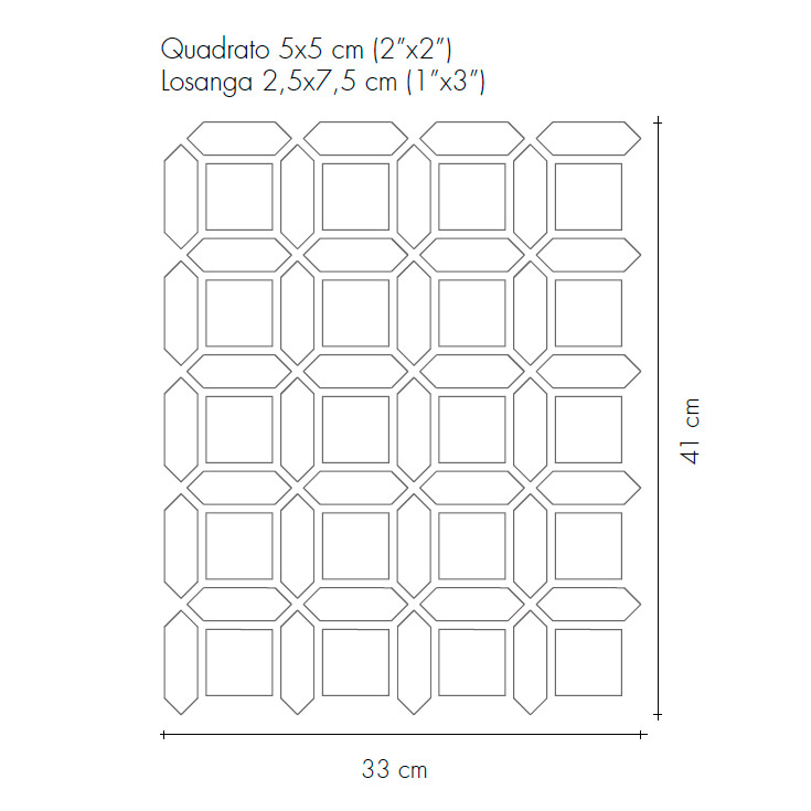 Керамогранит Etruria Design XXS Cassettone 5 Su Rete Quadrato E Losanga Mattone 33x41 купить в Москве: интернет-магазин StudioArdo
