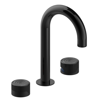 Смеситель для раковины  THG Zoom.5 на три отверстия устанавливаемый на борту с донным клапаном - высокий излив