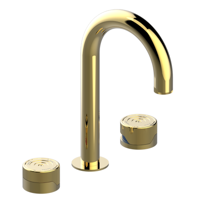 Смеситель для раковины  THG Zoom.5 на три отверстия устанавливаемый на борту с донным клапаном - высокий излив