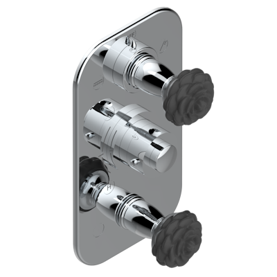 Термостат THG Camelia Black Crystal Внешняя часть с ручками регулировки для арт. G00-A00-5540AE