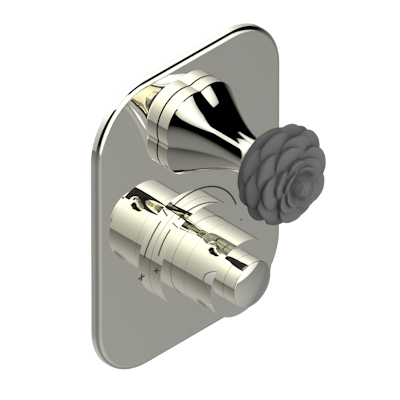 Ручки регулировки для термостата THG Camelia Black Crystal с вентилем арт.5300AE