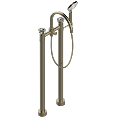 Напольный смеситель THG Mille Nuits - Clear crystal для ванны и душа с верхней подводкой