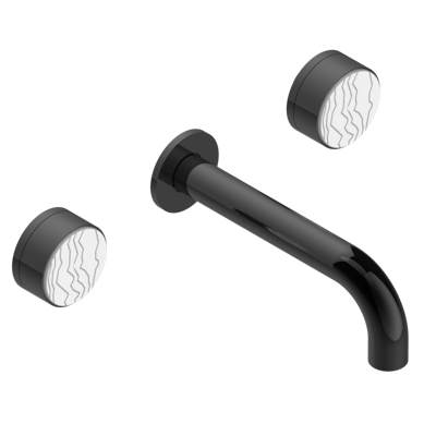 Внешняя часть смесителя THG Yoko Ice встраиваемого в стену для ванны на три отверстия с изливом ГОЛИАФ