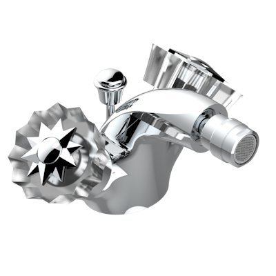 Смеситель для биде THG Mille Nuits - Clear crystal на одно отверстие с поворотным аэратором и донным клапаном