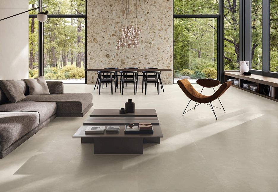 комната из лаппатированного керамогранита