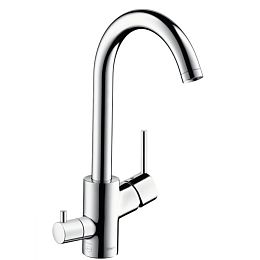 Смеситель для кухни Hansgrohe Talis M52 на 1 отв, поворотный излив, с запорным вентилем. цвет: хром купить в Москве: интернет-магазин StudioArdo