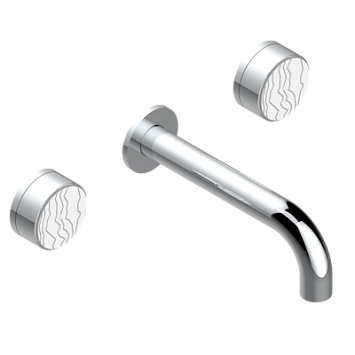 Внешняя часть смесителя THG Yoko Ice встраиваемого в стену для раковины на три отверстия с изливом ГОЛИАФ