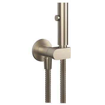 Gessi ELEGANZA Гигиенический душ с настенным держателем с подводом воды и шлангом 1250 мм., Finox Brushed Nickel