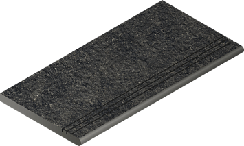 Italon Керамогранитная ступень Room X2 Gradino Round Black 30x60 Grip