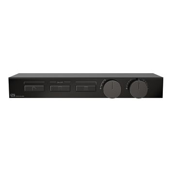 Gessi Hi-Fi Термостат для душа, с вкл. до 3 источников одновременно (внешняя часть), с полкой из черного мат. стекла, Black Metal PVD