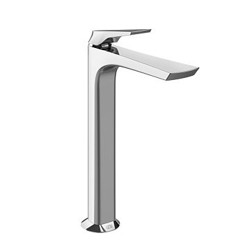 Gessi Ventaglio Смеситель для раковины высокий с донным клапаном Stop Go и соединительными шлангами, хром