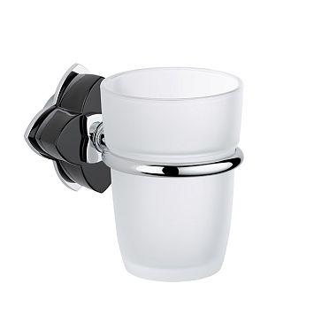 THG P&eacute;tale de cristal noir Стакан, подвесной, цвет: хром/черный хрусталь