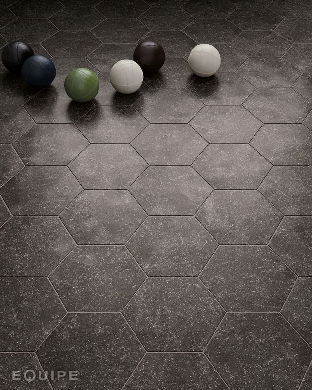 Equipe Керамогранит Coralstone Hexagon Black 29,2x25,4x0,83 купить в Москве: интернет-магазин StudioArdo