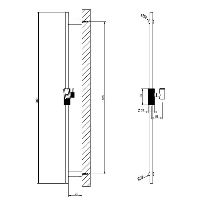 Gessi Ingranaggio Штанга для душа, Finox Brushed Nickel