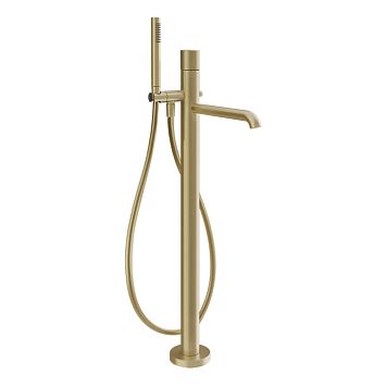 Gessi Habito Diamantato Смеситель для ванны напольный, однорычажный, Brass Brushed PVD