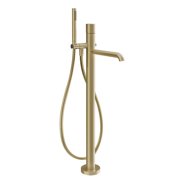 Gessi Habito Diamantato Смеситель для ванны напольный, однорычажный, Brass Brushed PVD