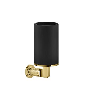 Gessi Inciso Стакан настенный, черный/золото