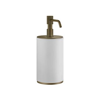 Gessi Venti20 Дозатор для жидкого мыла настольный, белый, фурнитура Antique Brass