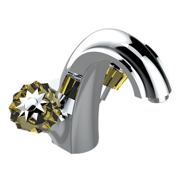 Смеситель для раковины THG Mille Nuits - Champagne crystal на одно отверстие с донным клапаном