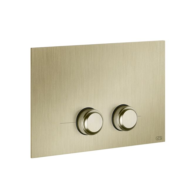Gessi Venti20 Клавиша смыва для унитаза двойная, для инсталляций Geberit Sigma8 и Sigma12, Brushed Brass PVD
