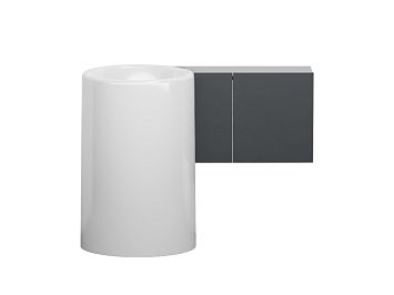 Cielo Itaca Тумба подвесная 88x43x31, правая, без отверстия для смесителя, цвет: Fumo