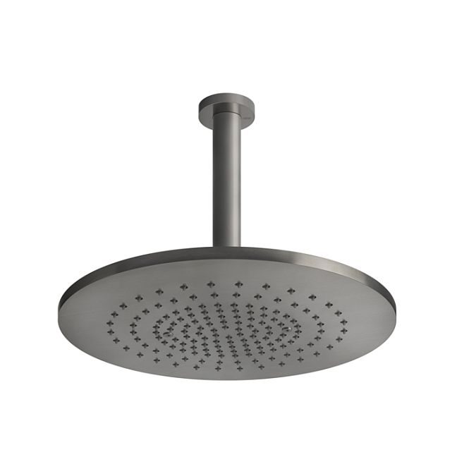 Gessi 316 Душевая головка шарнирная, потолочная на 1/2, 355мм, h=243мм, steel brushed