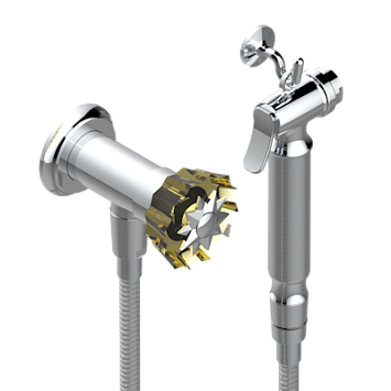 Душ гигиенический THG Mille Nuits - Champagne crystal  вентиль, 1.25 м шланг, крючок, вывод для душа и лейка с клапаном
