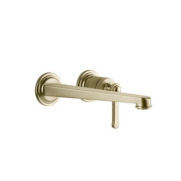 Gessi Venti20 Смеситель для раковины настенный, встраиваемый, однорычажный, излив 243 мм., внешняя часть, Brushed Brass PVD