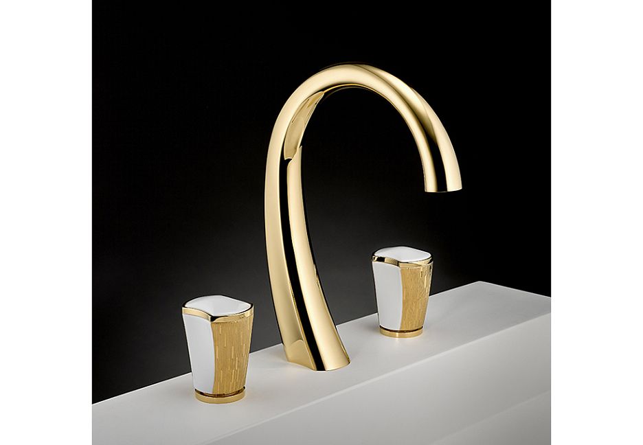 Смесители THG Infini white porcelain with gold decor