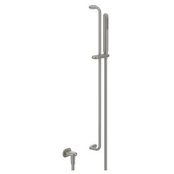 Gessi Goccia Душевая штанга с ручным душем и выводом воды из стены, шлифованный хром