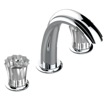 Смеситель устанавливаемый на борту раковины THG Mille Nuits - Clear crystal на три отверстия с донным клапаном. Для мрамора