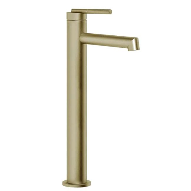 Gessi Ingranaggio Смеситель для раковины высокий с коротким изливом. Без донного клапана, Brushed Brass PVD