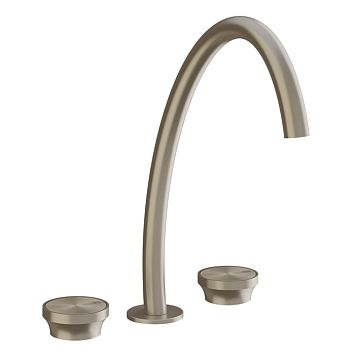 Gessi Origini Смеситель для раковины высокий на 3 отв, без донного клапана, Finox Brushed Nickel
