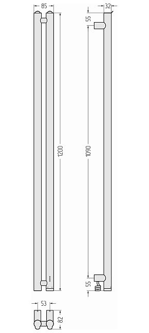 Сунержа Нюанс 4.0 Полотенцесушитель электрический 120x8,5 Шампань