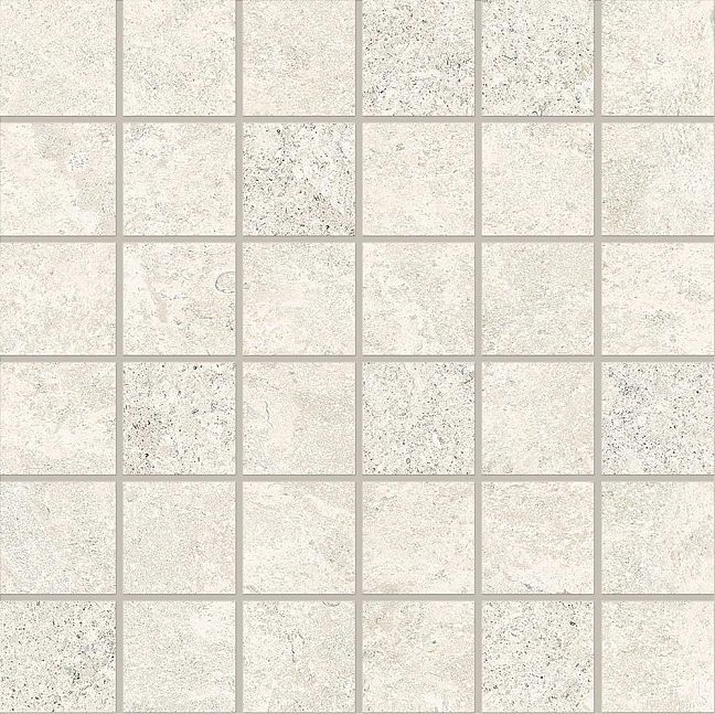 Керамогранит Emil Ceramica MaPierre Decoro Mosaico 5x5 Ancienne Blanc Naturale Rett 30x30cm, 9,5mm