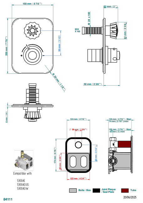 Ручки THG Mille Nuits - Brume crystal регулировки для термостата THG с вентилем арт.5300AE
