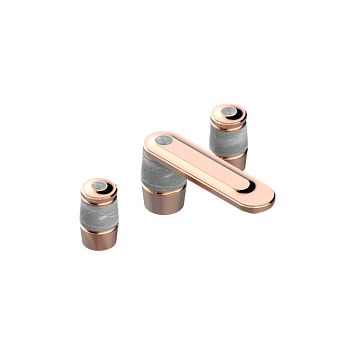 THG CORVAIR FIOR DI BOSCO Смеситель для раковины на 3 отверстия, с донным клапаном, цвет: Blush PVD