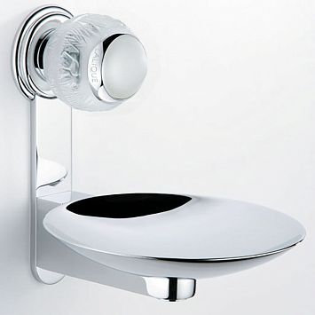 THG Panthere Cristal clair Мыльница металлическая &oslash; 15см., подвесная, цвет: хром/прозрачный хрусталь