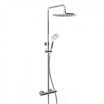 Gessi Minimalistic Shower Душевая стойка с термостатическим смесителем, верхним душем 300 мм., ручным душем и шлангом 1500 мм., хром