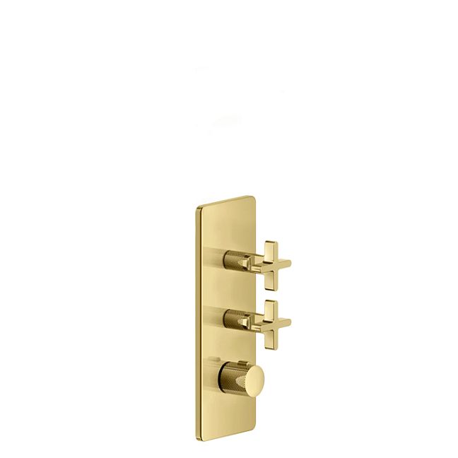 Gessi Inciso Встраиваемый термостатический смеситель на 2 источника, резьба 3/4 (внешние части), золото