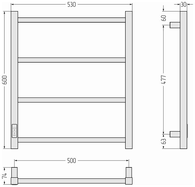 Стилье Формат 26 Полотенцесушитель электрический 60x50 Белый