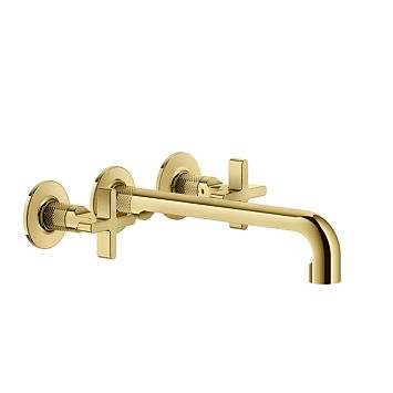 Gessi Inciso Встраиваемый смеситель для раковины на 3 отверстия с изливом 255-235мм (внешние части), золото