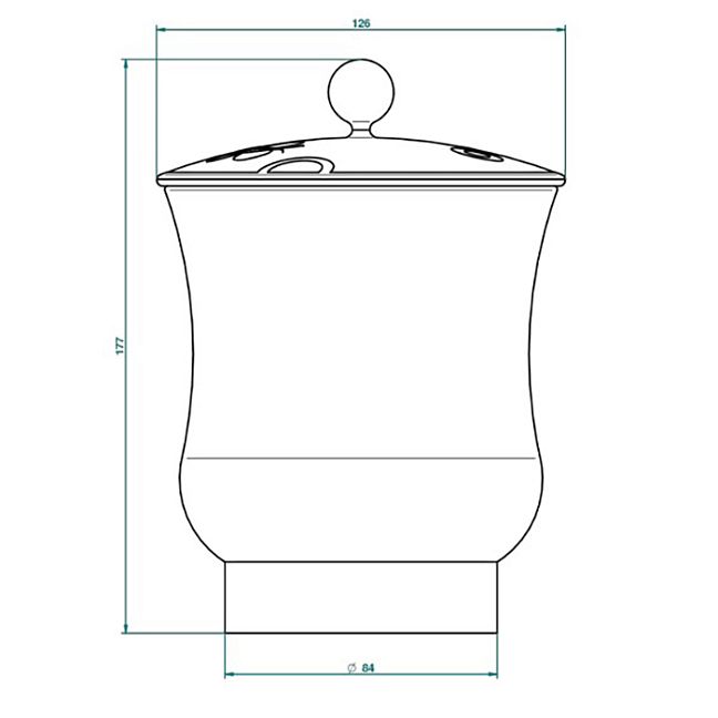 THG CAPUCINE VERT DECOR PLATINE Китайская лакированная коробка с белой керамической крышкой Ø126 мм., middle size, декор платина/зеленый, цвет: белый