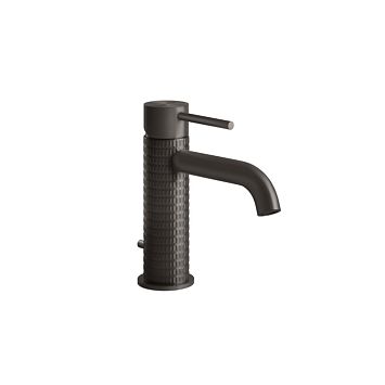 Gessi 316 Смеситель для раковины на 1 отверстие с донным клапаном, излив 123мм, brushed black metal pvd