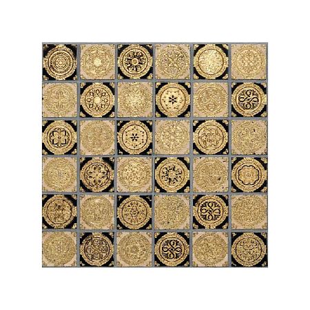 Мраморная плитка Akros Decorative Art Aquileia Travertino Classico - Gold Nero Marquinia - Gold 30,5x30,5