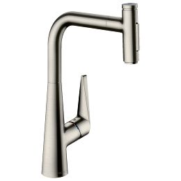 Смеситель для кухни Hansgrohe Talis Select M51 на 1 отв, поворотный излив: 22см с вытяжным душем, 2jet, h:28.8см, sBox, кнопка вкл/выкл, цвет: нержавейка купить в Москве: интернет-магазин StudioArdo